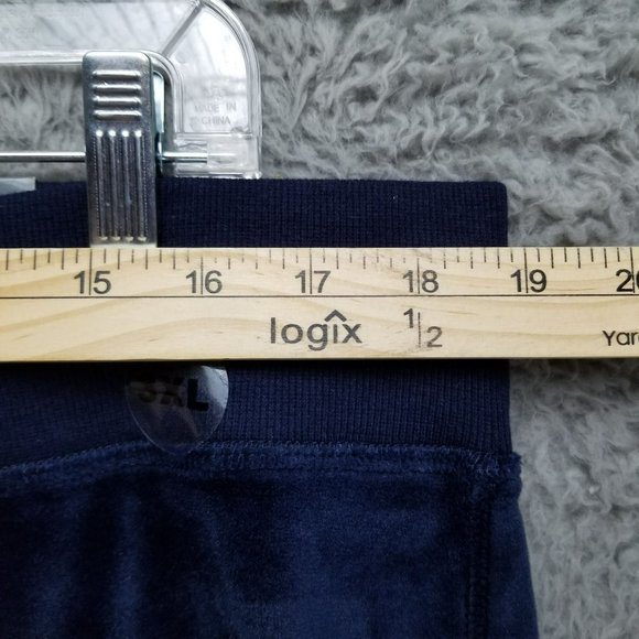 Dodo Pants Womens 3XL Velour Blue Stretch High Rise Drawstring Jogging NWT - Picture 5 of 16